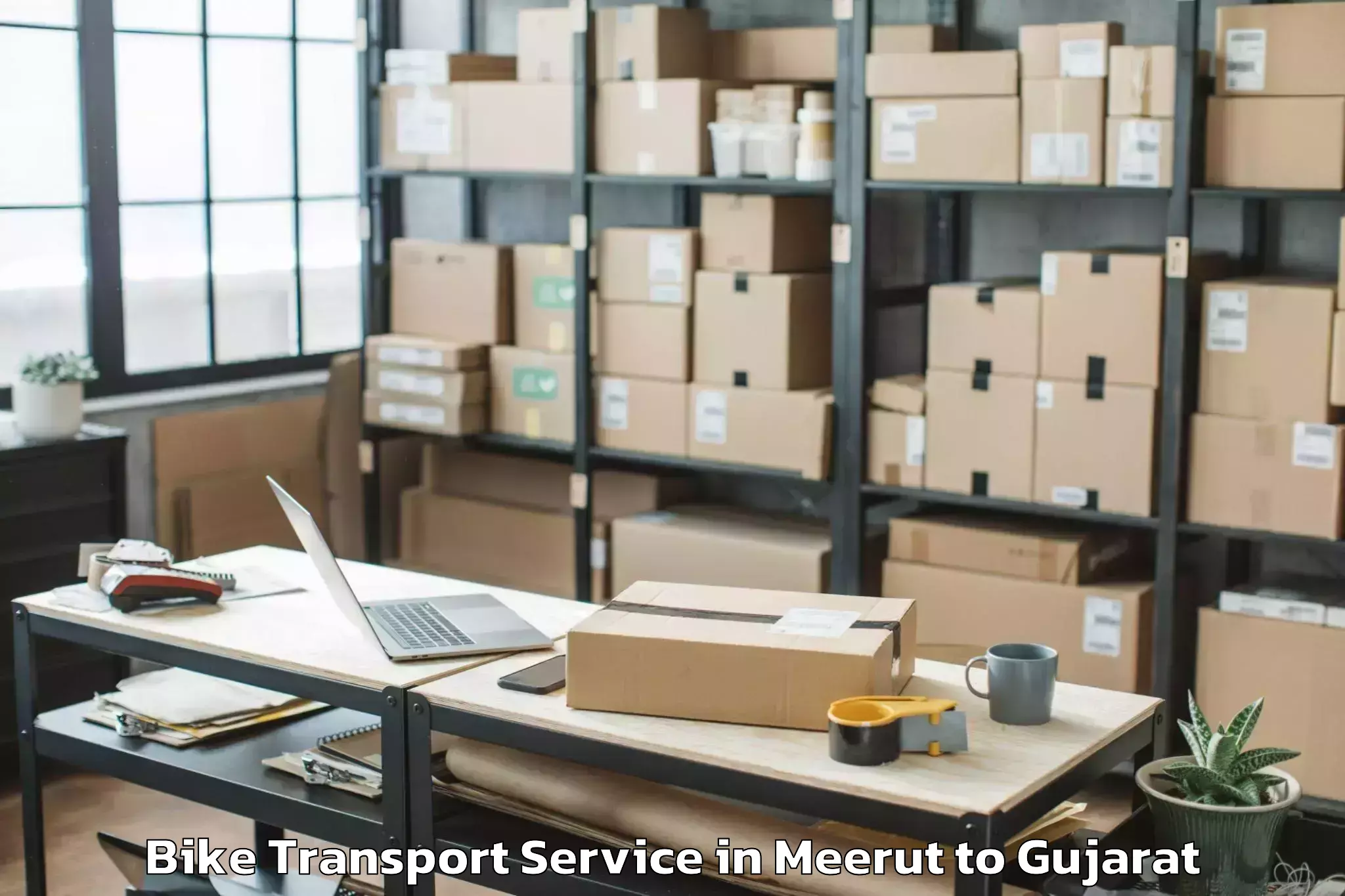 Quality Meerut to Himatnagar Bike Transport